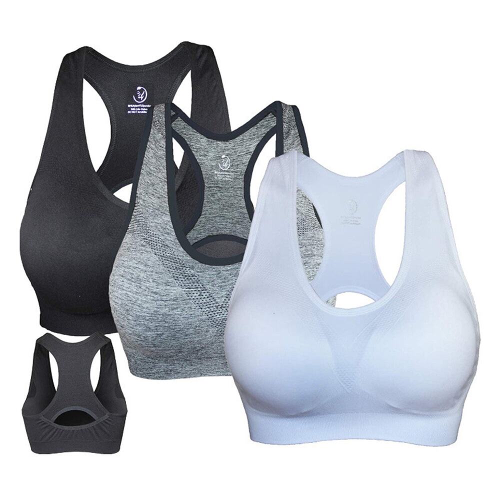 Cabales KINYAOYAO 3 Pack Plus Size Ultimate Comfy Medium Support Sport Bra